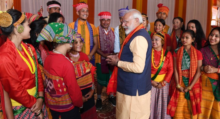 pm narendra modi in kokrajhar among the bodo people