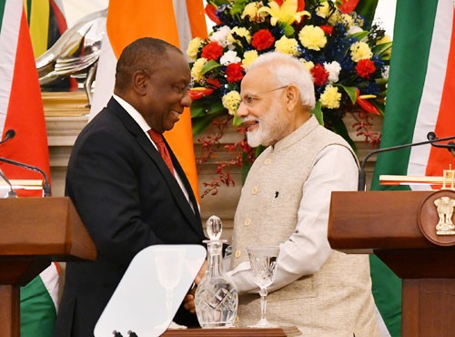 matamela cyril ramfausa and pm narendra modi