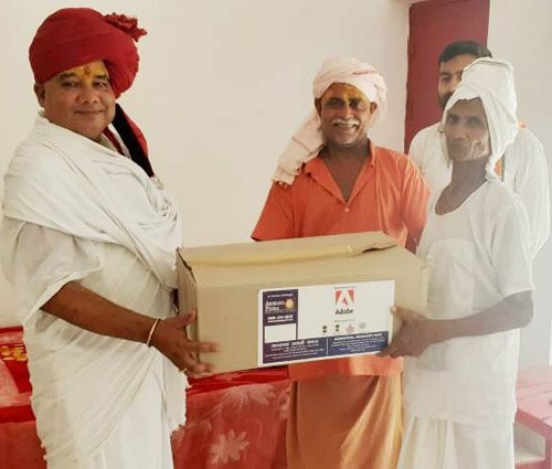 distribution of food kits in sage-monks tapasthali