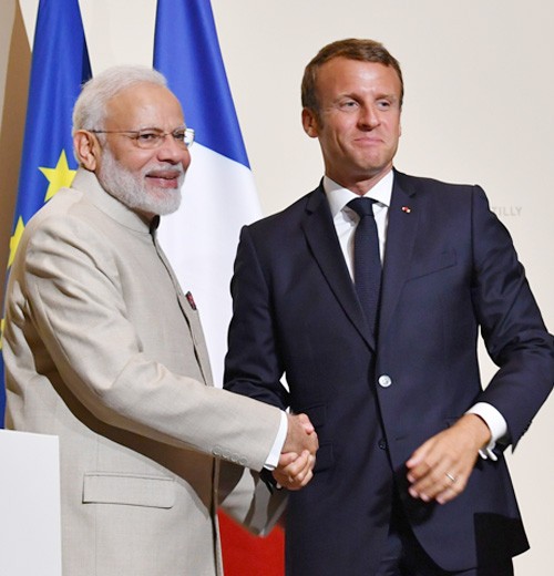 pm narendra modi and president of france macron