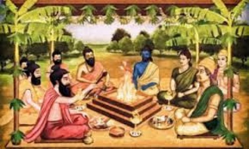 offering prayers to god in front of fire