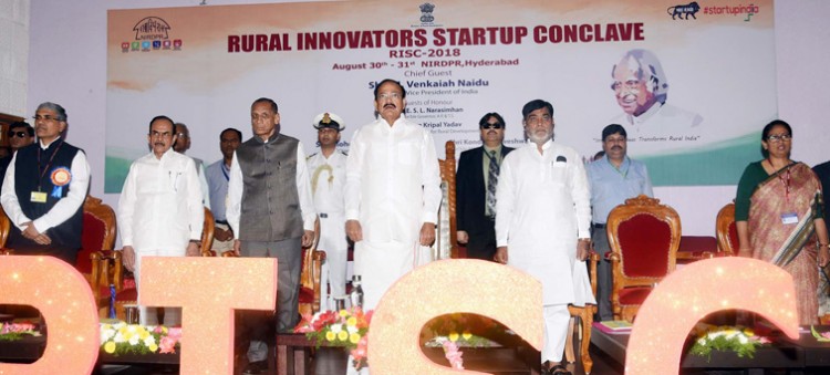 venkaiah naidu at an event to inaugurate the rural innovators startup conclave