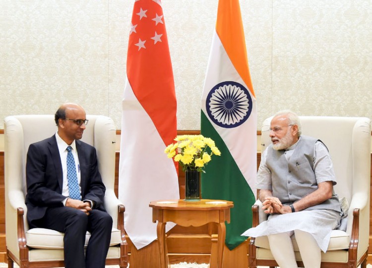 tharman shanmugaratnam calls on the pm narendra modi