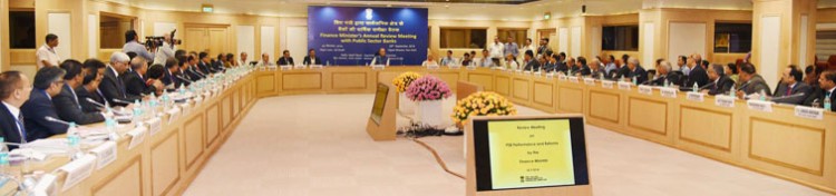 arun jaitley chairing the annual review meeting of the ceos of public sector banks