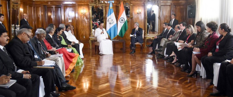 m. venkaiah naidu holding the bilateral discussions with the vice president of guatemala