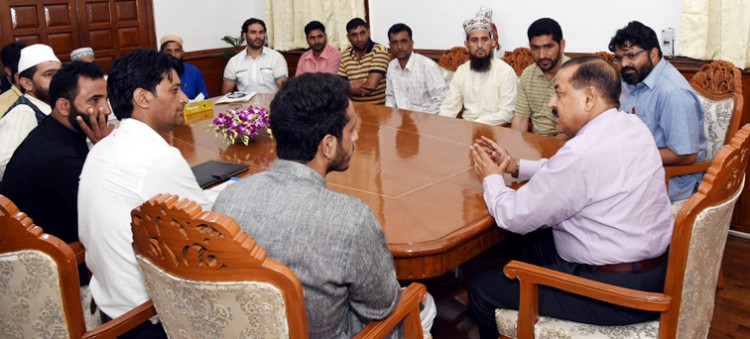 dr. jitendra singh interacting with the sarpanches from doda district of j&k