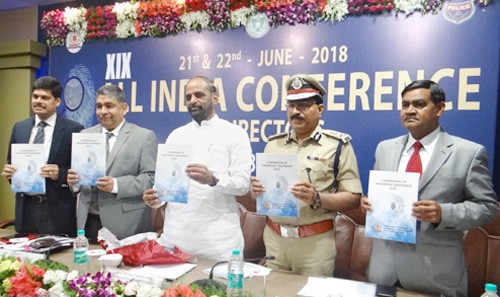 hansraj gangaram ahir releasing a collection of fingerprint equipment