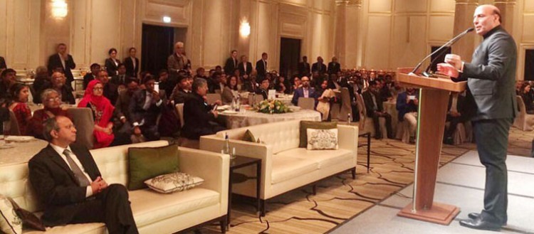 home minister rajnath singh addressed the indian community in moscow