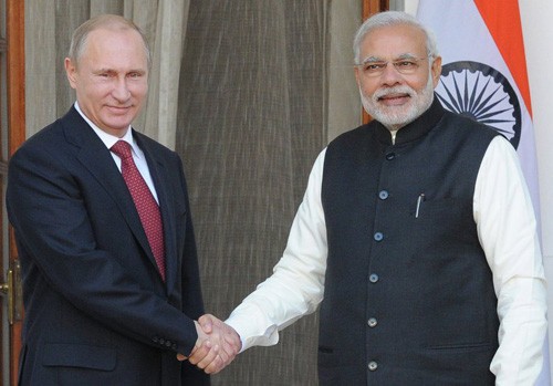 russia's president vladimir putin and pm narendra modi