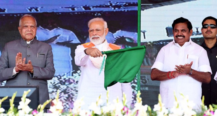 narendra modi inaugurates the various development projects, in kanyakumari