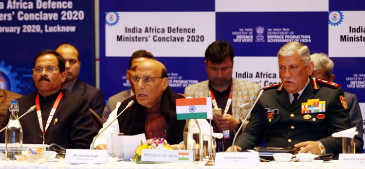 rajnath singh addressing the first india-africa defence ministers' conclave 2020