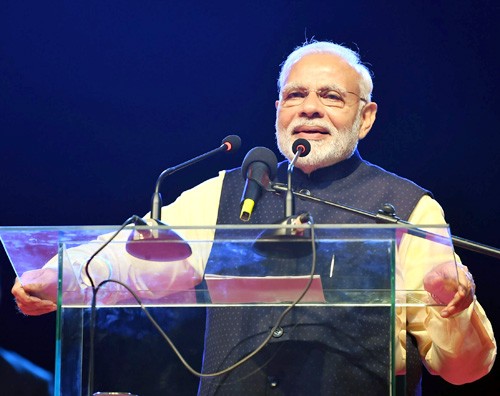pm narendra modi at the indian community event, in uganda