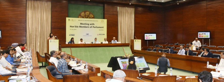 harsimrat badal meets the members of parliament