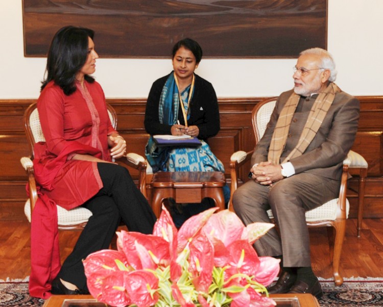 american tulsi gabbard meets prime minister