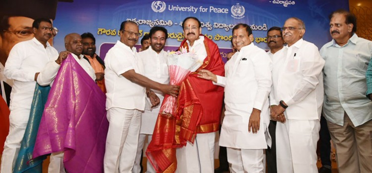 venkaiah naidu is being honored by friends and well wishers