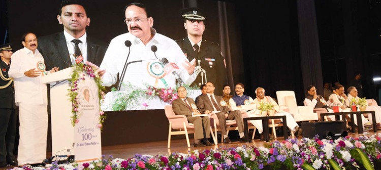 venkaiah naidu addressing at the birth centenary celebrations of dr. m. channa reddy