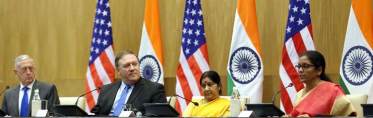 james mattis, michael r pompeo, sushma swaraj and nirmala sitharaman