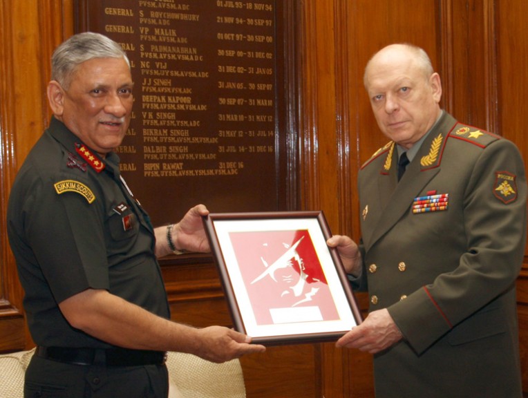भारतीय सेनाध्यक्ष से मिले रूसी कर्नल