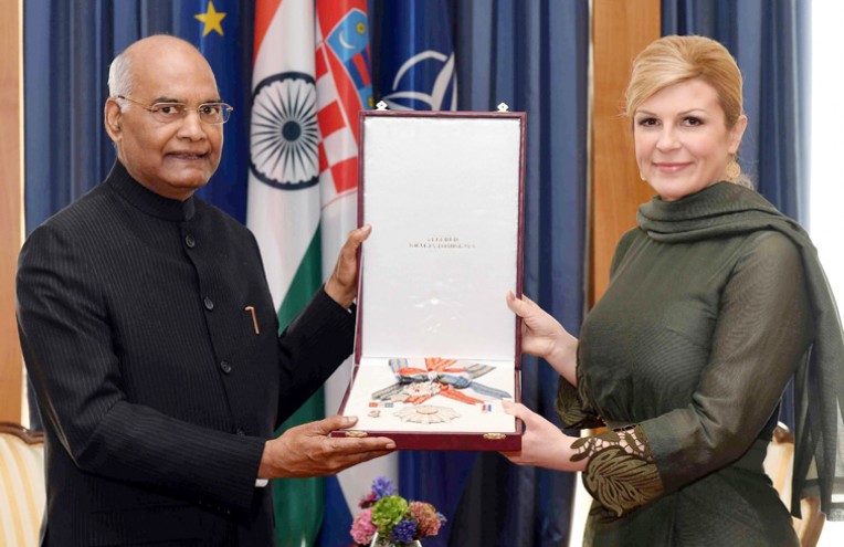 कोविंद को क्रोएशिया का सर्वोच्‍च सम्‍मान