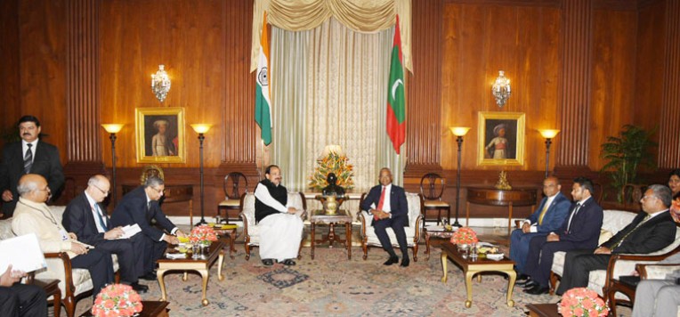 उपराष्ट्रपति की राष्ट्रपति सोलिह से मुलाकात