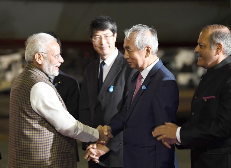 मोदी का जापान में शानदार स्वागत